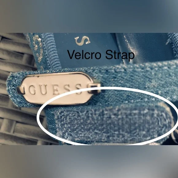 GUESS Mary Jane / Ballerina Flats•Blue Denim w/Embellishments•Sz 5 1/2•NWT - Picture 6 of 9